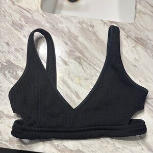 Aerie real good black cut out swim bikini top